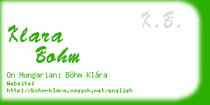 klara bohm business card